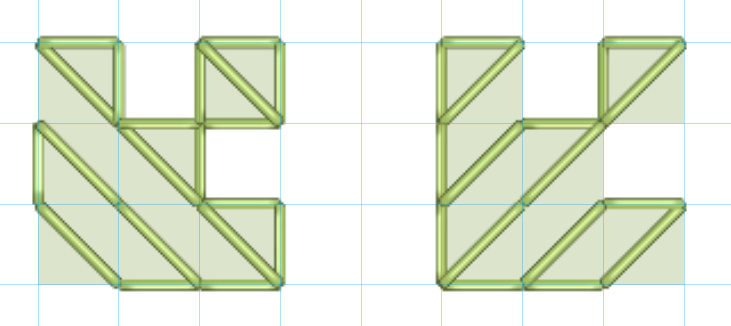 Cross stitch method: half cross