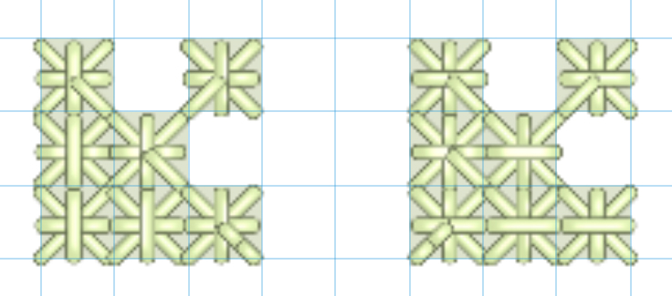 Cross stitch method:Smyrna cross